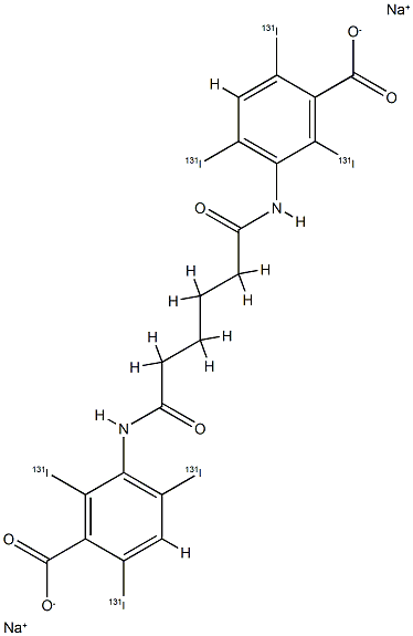 disodium 3-[5-[(3-carboxylato-2,4,6-triiodo-phenyl)carbamoyl]pentanoyl amino]-2,4,6-triiodo-benzoate 结构式