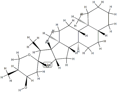 (24R,25S)-5α-Spirostan-24-ol 结构式
