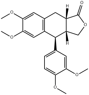 (3aR,9aβ)-4β-(3,4-Dimethoxyphenyl)-3a,4,9,9a-tetrahydro-6,7-dimethoxynaphtho[2,3-c]furan-1(3H)-one 结构式