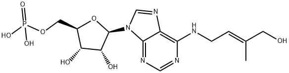 N-[(2E)-4-羟基-3-甲基-2-丁烯-1-基]-5'-腺苷酸 结构式