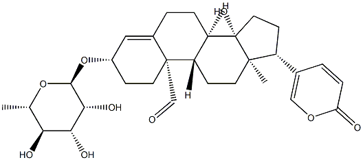 Bufa-4,20,22-trienolide, 3-[(6-deoxy-alpha-l-mannopyranosyl)oxy]-14-hydroxy-19-oxo-, (3beta)- 结构式