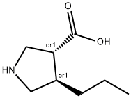 3-Pyrrolidinecarboxylicacid,4-propyl-,(3R,4R)-rel-(9CI) 结构式