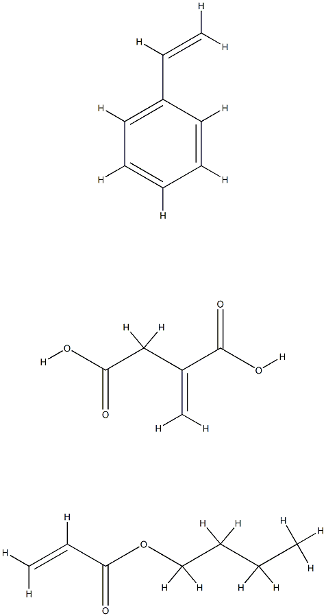 Butanedioic acid, methylene-, polymer with butyl 2-propenoate and ethenylbenzene 结构式