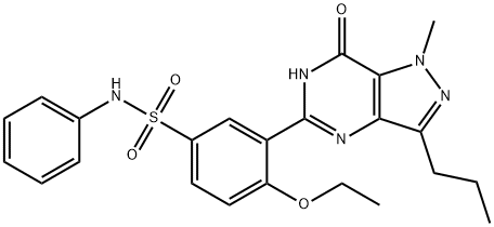 4-ethoxy-3-(1-methyl-7-oxo-3-propyl-6,7-dihydro-1H-pyrazolo[4,3-d]pyrimidin-5-yl)-N-phenylbenzenesulfonamide 结构式