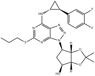 去羟基乙氧基-2,3-O-(二甲基亚甲基)替格雷洛 结构式