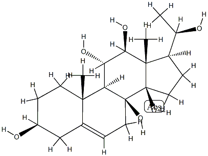 (20R)-Pregna-5-ene-3β,8,11α,12β,14β,20-hexol 结构式