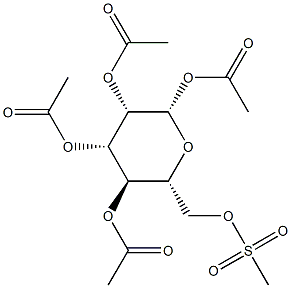 β-D-Mannopyranose 1,2,3,4-tetraacetate 6-methanesulfonate 结构式