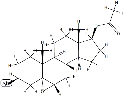 5,6α-Epoxy-3β-fluoro-5α-androstan-17β-ol acetate 结构式