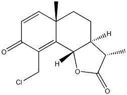(3S)-3aβ,5,5a,9bα-Tetrahydro-3β,5aα-dimethyl-9-(chloromethyl)naphtho[1,2-b]furan-2,8(3H,4H)-dione 结构式