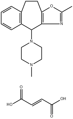 DIHYDROMETHYL-(METHYLPIPERAZINYL)BENZO(56)CYCLOHEPT(1,2-D)OXAZOLE DIFUMARATE 结构式