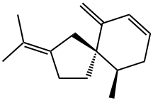 (5R,10R)-10-Methyl-6-methylene-2-isopropylidenespiro[4.5]dec-7-ene 结构式