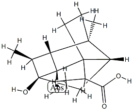 (1R,7aβ,8S,αR)-Octahydro-6β,8-dihydroxy-α,3aβ,5α-trimethyl-1α,4α,6-metheno-1H-indene-1-acetic acid 结构式