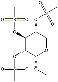 Methyl 2-O,3-O,4-O-tri(methylsulfonyl)-α-D-xylopyranoside 结构式