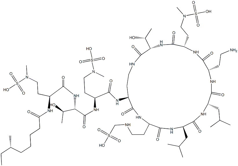 多粘菌素E甲磺酸钠 结构式