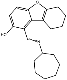 1-[(cycloheptylimino)methyl]-6,7,8,9-tetrahydrodibenzo[b,d]furan-2-ol 结构式