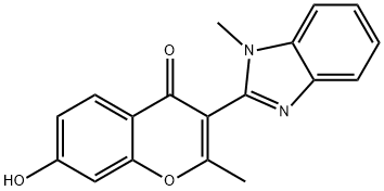 7-hydroxy-2-methyl-3-(1-methyl-1H-benzo[d]imidazol-2-yl)-4H-chromen-4-one 结构式