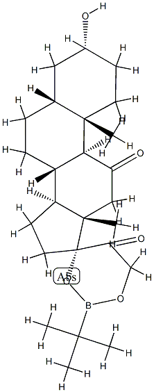 3α-Hydroxy-17,21-(tert-butylboranediyl)bisoxy-5β-pregnane-11,20-dione 结构式