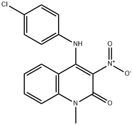 4-(4-chloroanilino)-3-nitro-1-methyl-2(1H)-quinolinone 结构式