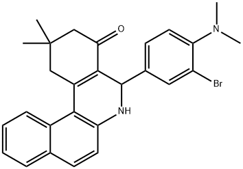 5-[3-溴-4-(二甲胺基)苯基]-2,3,5,6-四氢-2,2-二甲基苯并[A]菲啶-4(1H)-酮 结构式