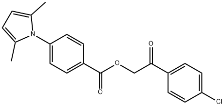 2-(4-chlorophenyl)-2-oxoethyl 4-(2,5-dimethyl-1H-pyrrol-1-yl)benzoate 结构式