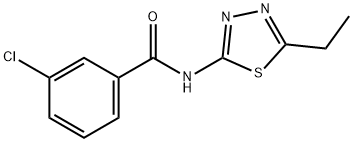 3-chloro-N-(5-ethyl-1,3,4-thiadiazol-2-yl)benzamide 结构式