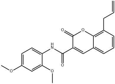 8-allyl-N-(2,4-dimethoxyphenyl)-2-oxo-2H-chromene-3-carboxamide 结构式