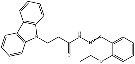 (E)-3-(9H-carbazol-9-yl)-N-(2-ethoxybenzylidene)propanehydrazide 结构式