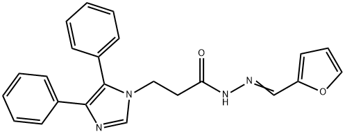 (E)-3-(4,5-diphenyl-1H-imidazol-1-yl)-N-(furan-2-ylmethylene)propanehydrazide 结构式