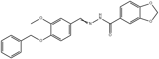 1,3-BENZODIOXOLANE-5-CARBOXYLIC ACID 4'-BENZYLOXY-3'-METHOXYBENZYLIDENE HYDRAZIDE 结构式