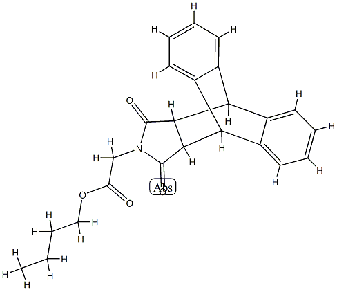 butyl 2-(12,14-dioxo-9,10-dihydro-9,10-[3,4]epipyrroloanthracen-13-yl)acetate 结构式