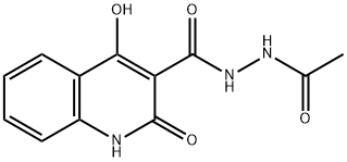 N'-acetyl-4-hydroxy-2-oxo-1,2-dihydroquinoline-3-carbohydrazide 结构式