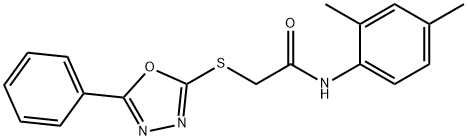 N-(2,4-dimethylphenyl)-2-[(5-phenyl-1,3,4-oxadiazol-2-yl)sulfanyl]acetamide 结构式