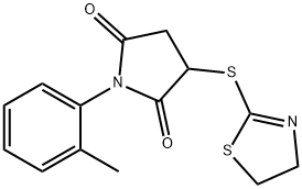 3-(4,5-dihydro-1,3-thiazol-2-ylsulfanyl)-1-(2-methylphenyl)pyrrolidine-2,5-dione 结构式