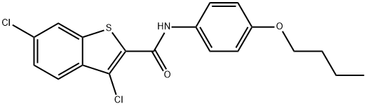 N-(4-butoxyphenyl)-3,6-dichloro-1-benzothiophene-2-carboxamide 结构式