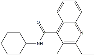 N-cyclohexyl-2-ethyl-3-methylquinoline-4-carboxamide 结构式