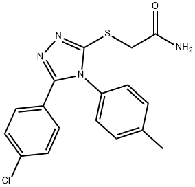 2-{[5-(4-chlorophenyl)-4-(4-methylphenyl)-4H-1,2,4-triazol-3-yl]sulfanyl}acetamide 结构式