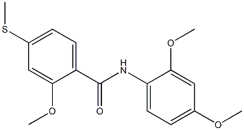 N-(2,4-dimethoxyphenyl)-2-methoxy-4-(methylsulfanyl)benzamide 结构式