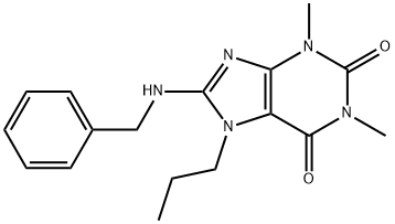 8-(benzylamino)-1,3-dimethyl-7-propyl-3,7-dihydro-1H-purine-2,6-dione 结构式