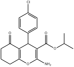 isopropyl 2-amino-4-(4-chlorophenyl)-5-oxo-5,6,7,8-tetrahydro-4H-chromene-3-carboxylate 结构式