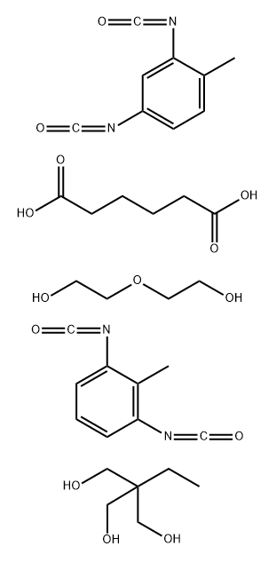 Hexanedioic acid, polymer with 1,3-diisocyanato-2-methylbenzene, 2,4-diisocyanato-1-methylbenzene, 2-ethyl-2-(hydroxymethyl)-1,3-propanediol and 2,2'-oxybis[ethanol] 结构式