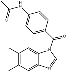 N-{4-[(5,6-dimethyl-1H-benzimidazol-1-yl)carbonyl]phenyl}acetamide 结构式