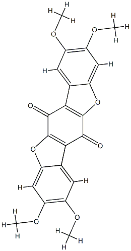 2,3,8,9-Tetramethoxybenzo[1,2-b:4,5-b']bisbenzofuran-6,12-dione 结构式