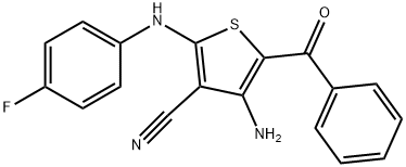 4-amino-5-benzoyl-2-(4-fluoroanilino)-3-thiophenecarbonitrile 结构式