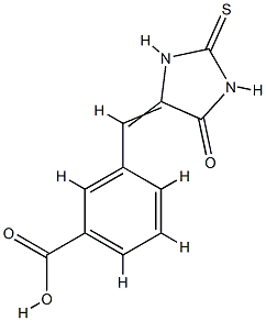 3-[(5-oxo-2-thioxo-4-imidazolidinylidene)methyl]benzoic acid 结构式