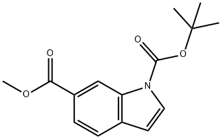 1-甲基-1H-吲哚-1,6-二羧酸1-叔丁酯 结构式