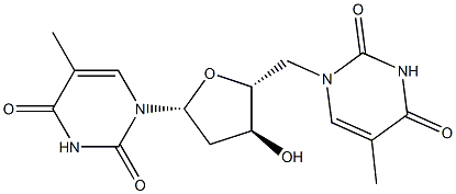 5'-Deoxy-5'-[3,4-dihydro-5-methyl-2,4-dioxopyrimidin-1(2H)-yl]thymidine 结构式