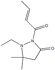 3-Pyrazolidinone,1-ethyl-5,5-dimethyl-2-[(2E)-1-oxo-2-butenyl]-(9CI) 结构式