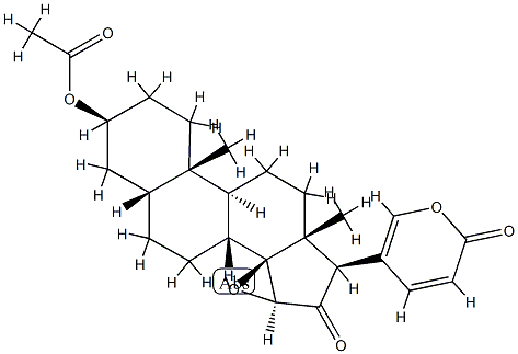 3β-Acetyloxy-14,15β-epoxy-16-oxo-5β-bufa-20,22-dienolide 结构式