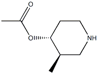 4-Piperidinol,3-methyl-,acetate(ester),(3R,4R)-rel-(9CI) 结构式