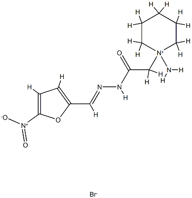 2-(1-amino-3,4,5,6-tetrahydro-2H-pyridin-1-yl)-N-[(5-nitro-2-furyl)met hylideneamino]acetamide bromide 结构式